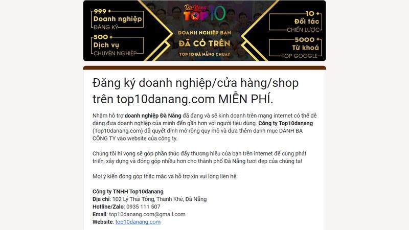 TOP10DANANG - Trang thông tin địa điểm du lịch, ẩm thực Đà Nẵng tốt nhất
