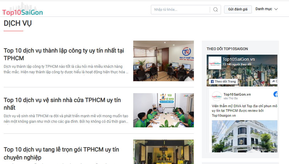 Top10SaiGon - Website review Top công ty, dịch vụ TPHCM