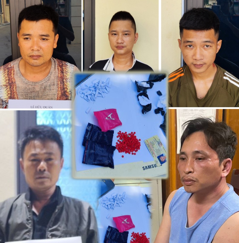Công an huyện Triệu Sơn bắt giữ 5 đối tượng mua bán ma túy