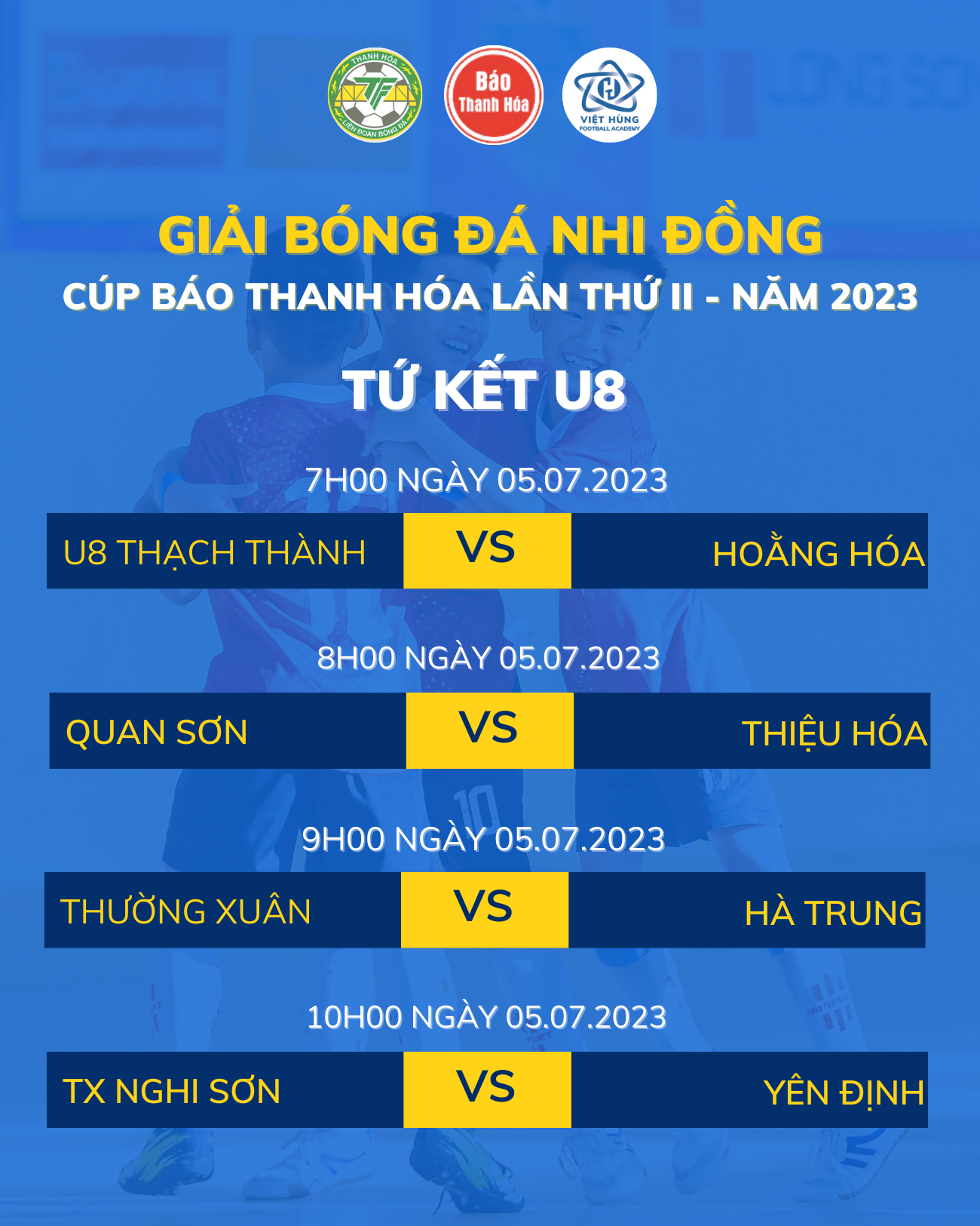 Xác định 8 đội bóng vào tứ kết U8 giải Bóng đá Nhi đồng Cúp Báo Thanh Hóa 2023