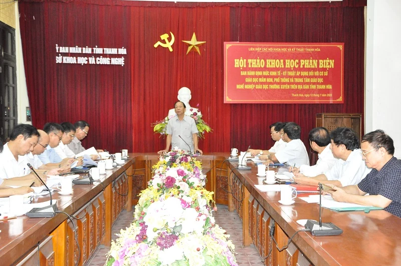 Phản biện ban hành “Định mức kinh tế - kỹ thuật áp dụng đối với cơ sở giáo dục mầm non, phổ thông và trung tâm giáo dục nghề nghiệp - giáo dục thường xuyên trên địa bàn tỉnh Thanh Hóa”