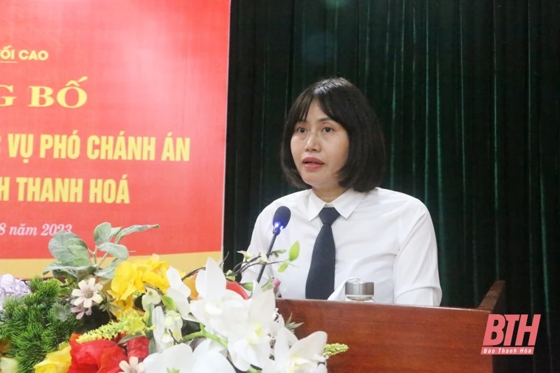 Công bố quyết định bổ nhiệm chức vụ Phó Chánh án Tòa án Nhân dân tỉnh Thanh Hóa