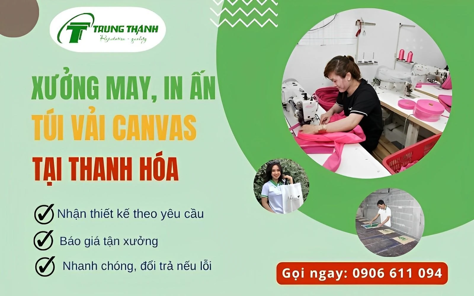 Trung Thành - xưởng may túi vải Canvas giá rẻ tại Thanh Hóa