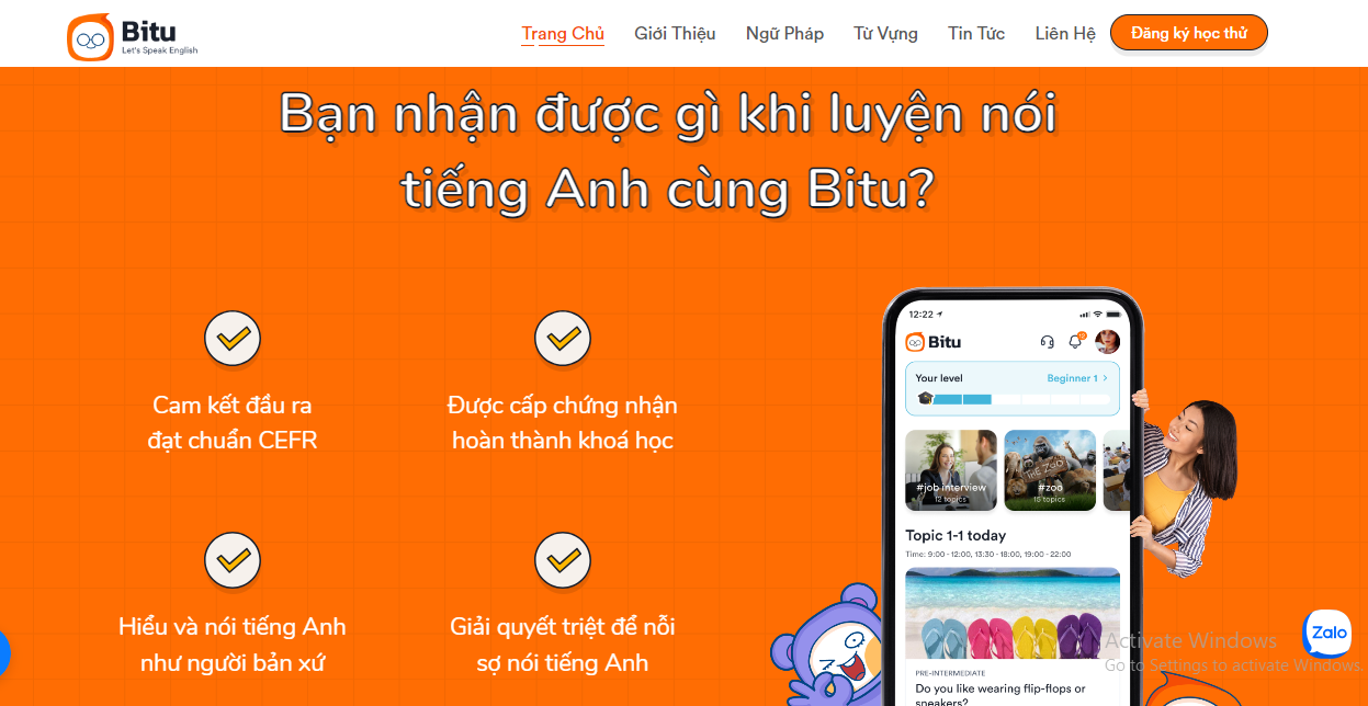 Bitu - Ứng dụng hỗ trợ đắc lực cho người học tiếng Anh giao tiếp