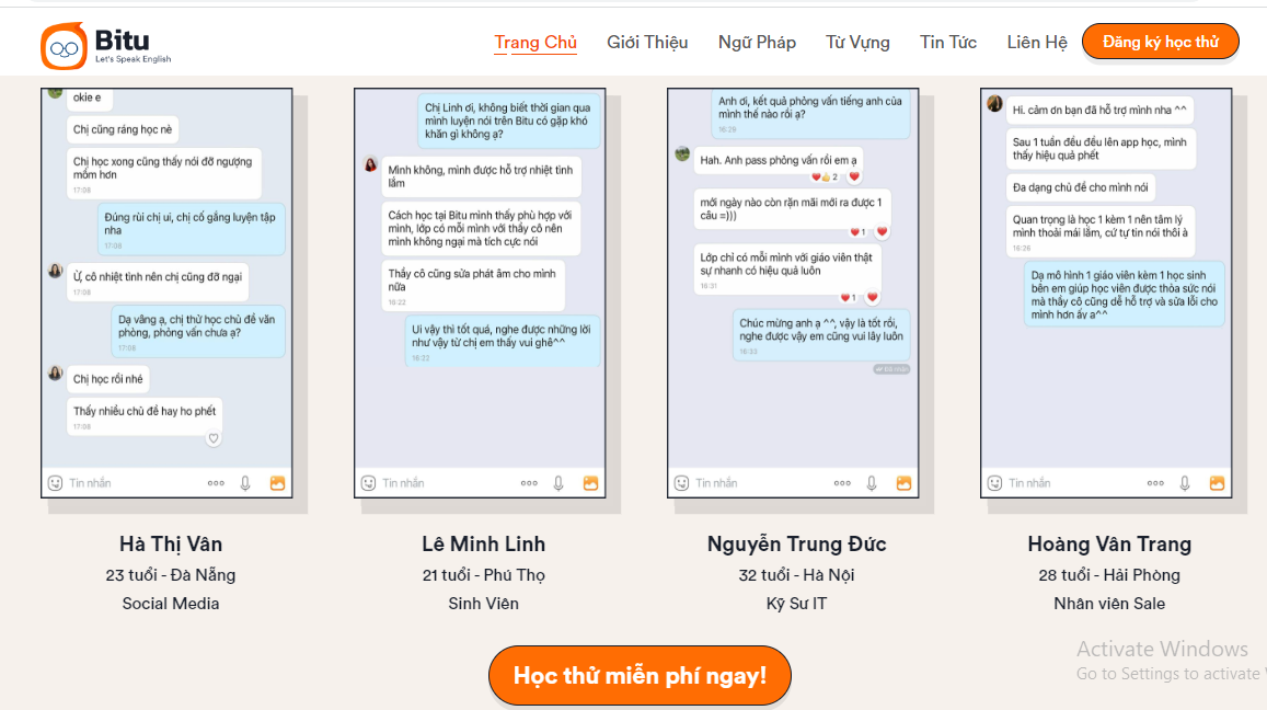 Bitu - Ứng dụng hỗ trợ đắc lực cho người học tiếng Anh giao tiếp