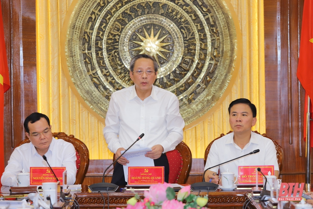 Đoàn khảo sát của Ban Tổ chức Trung ương làm việc với Ban Thường vụ Tỉnh ủy về thi hành Điều lệ Đảng tại Đảng bộ tỉnh Thanh Hóa