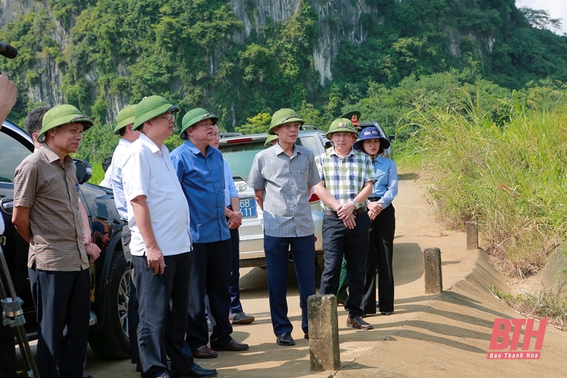 Phó Chủ tịch UBND tỉnh Đầu Thanh Tùng kiểm tra một số công trình trọng điểm phòng, chống thiên tại Ngọc Lặc, Cẩm Thủy