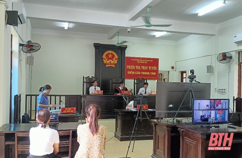 Huyện Nga Sơn xét xử trực tuyến 3 vụ án hình sự