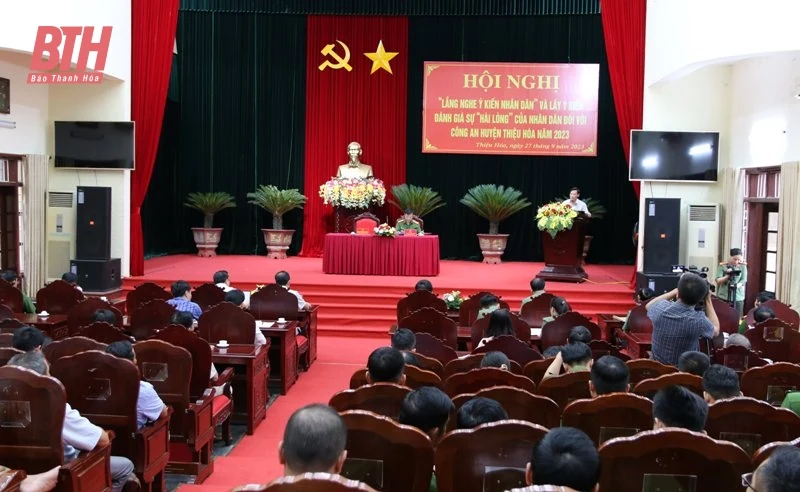 Công an huyện Thiệu Hóa phối hợp tổ chức hội nghị Lắng nghe ý kiến Nhân dân