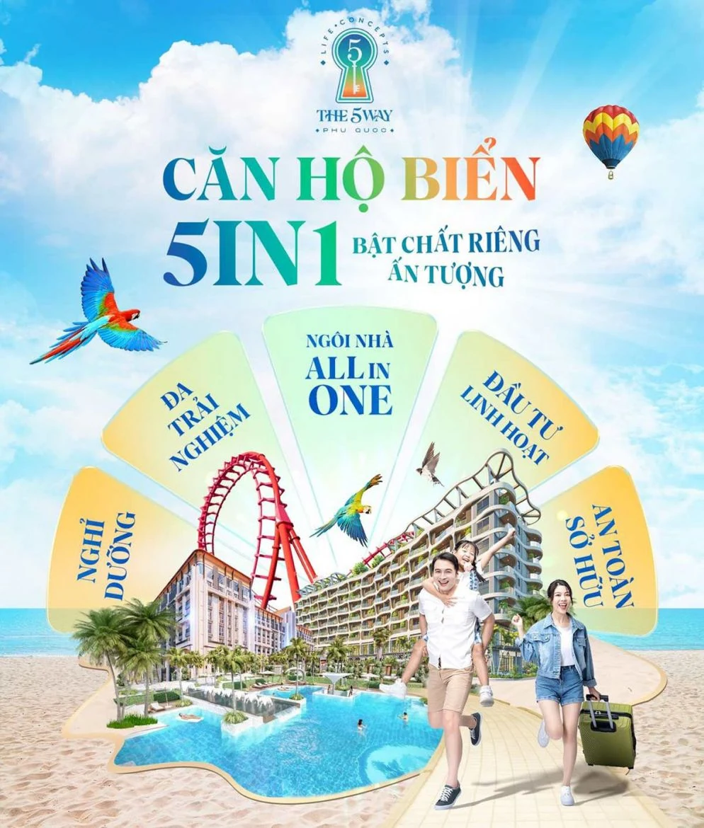 VIETNAM LAND phân phối chính thức trực tiếp, F1 dự án căn hộ The 5Way Phú Quốc