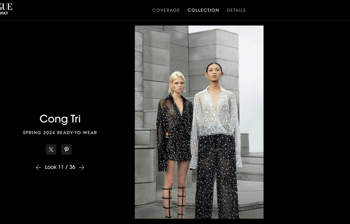 Bộ sưu tập của Nguyễn Công Trí xuất hiện trên tạp chí Vogue