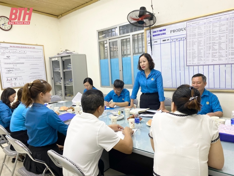 LĐLĐ tỉnh khảo sát, đánh giá tình hình triển khai, thực hiện công tác nữ công tại huyện Vĩnh Lộc