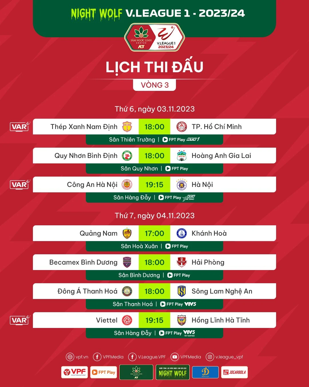 Vòng 3 V.League 1: Nóng bỏng các trận derby Thủ đô và Bắc Trung bộ