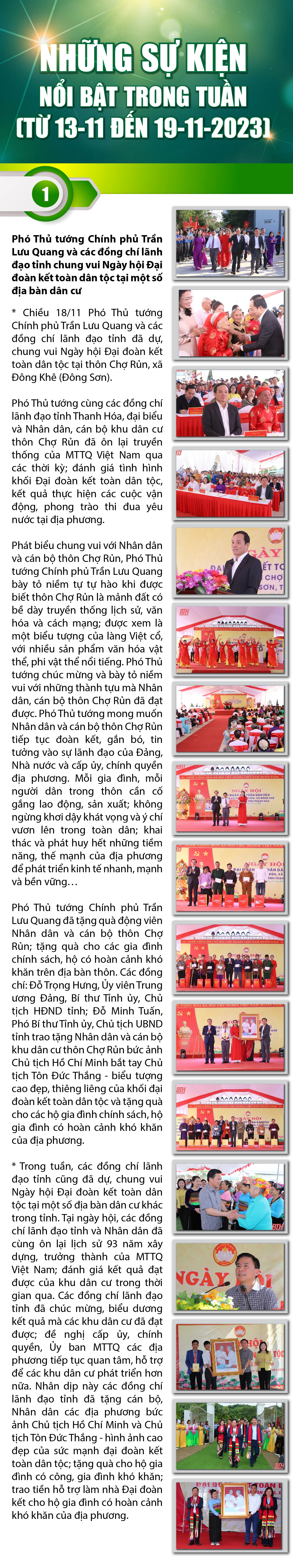 [Infographics] - Những sự kiện nổi bật trong tuần