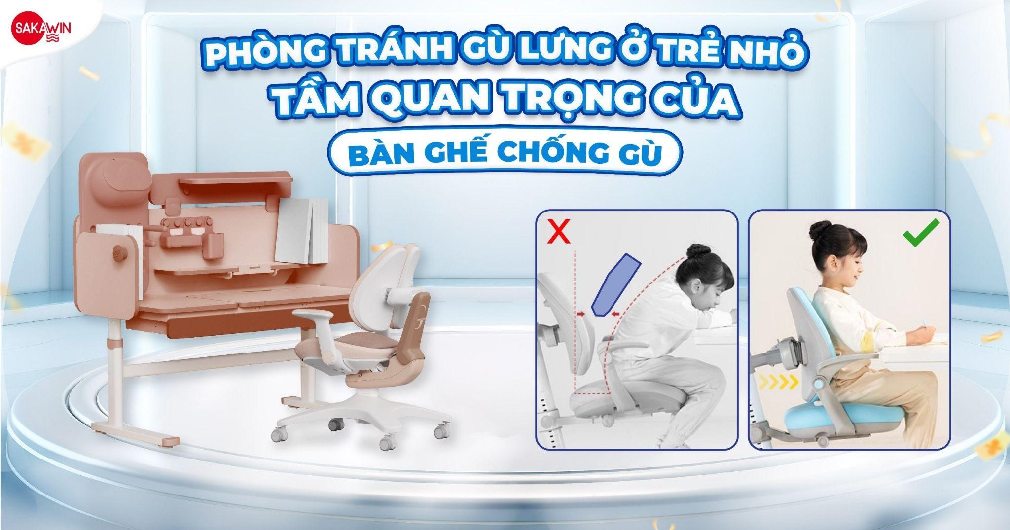 Phòng tránh gù lưng ở trẻ nhỏ: Tầm quan trọng của bàn ghế chống gù