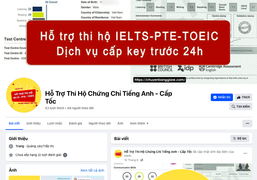 Cảnh giác lừa đảo thi hộ chứng chỉ tiếng Anh