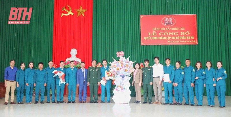 Công bố quyết định thành lập Chi bộ quân sự xã Triệu Lộc