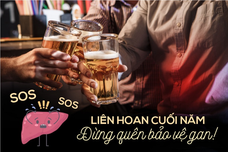 Liên hoan, tiệc tùng cuối năm - Đừng quên bảo vệ gan!