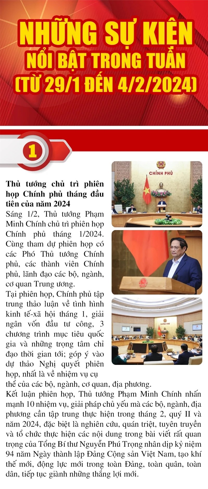 Những sự kiện nổi bật trong tuần