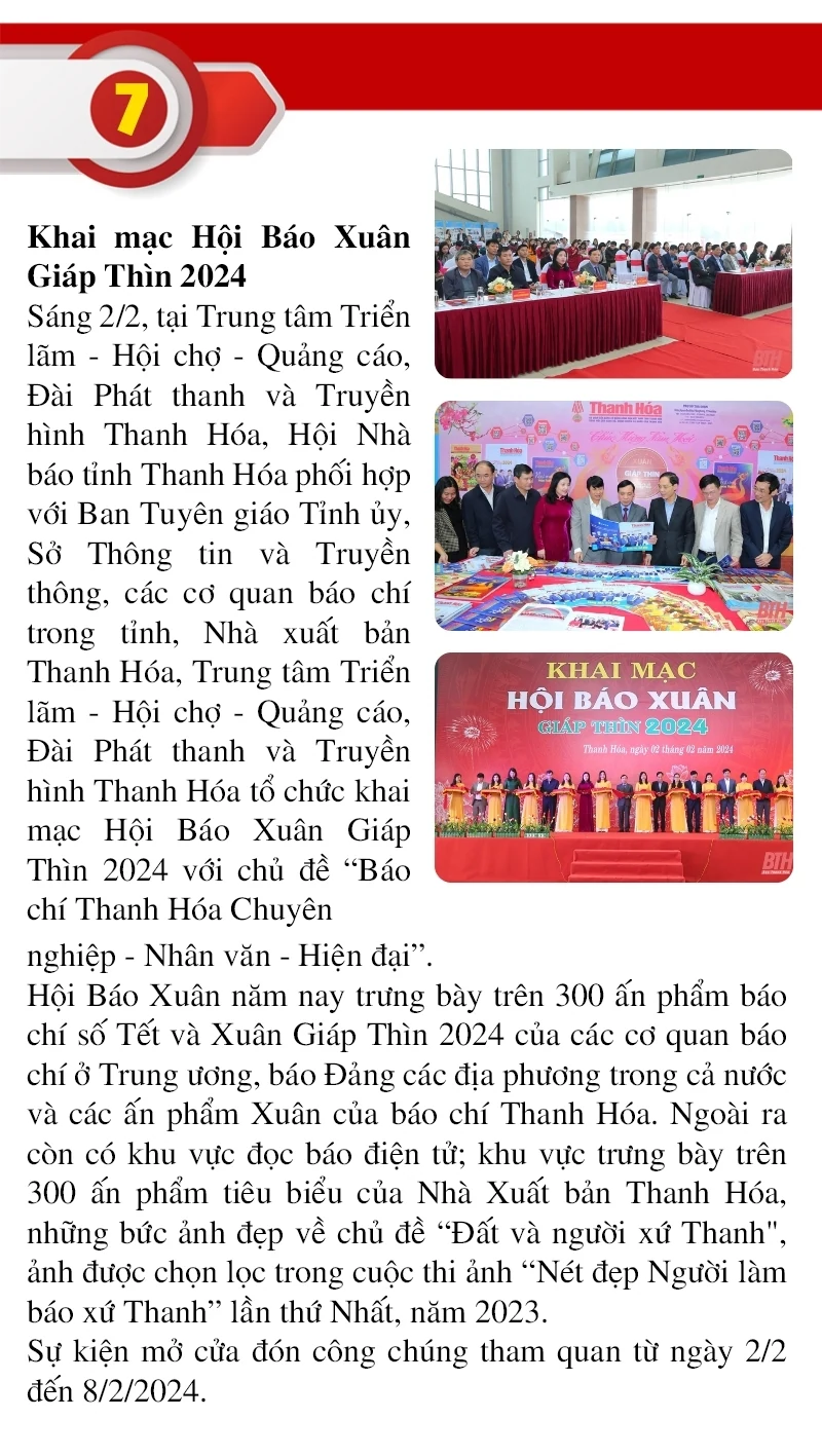 Những sự kiện nổi bật trong tuần