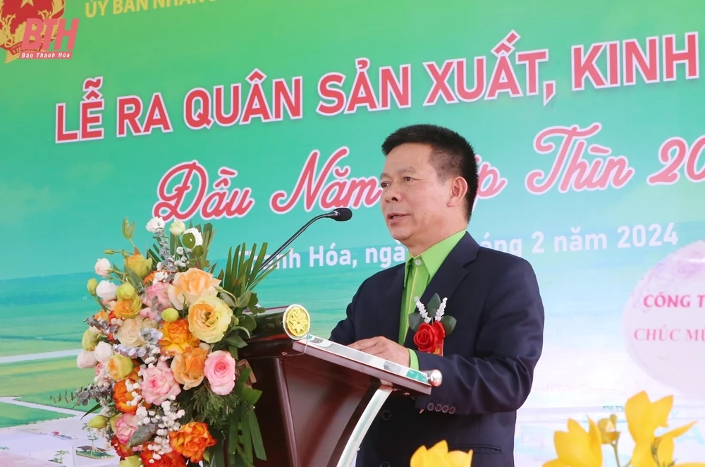 Phó Bí thư Tỉnh ủy Trịnh Tuấn Sinh dự lễ ra quân sản xuất đầu năm tại Công ty TNHH Hạt giống HANA
