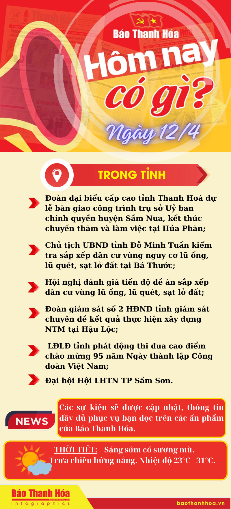 Hôm nay có gì? - Sự kiện nổi bật ngày 12/4/2024