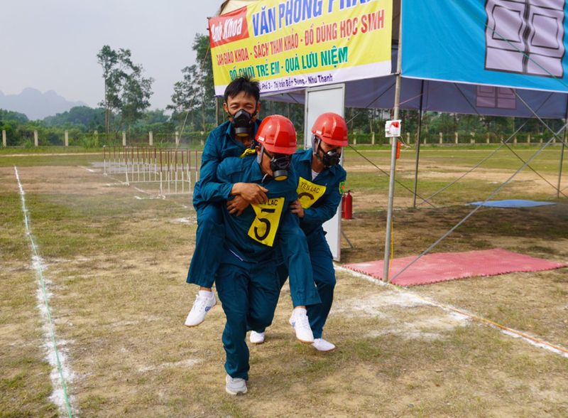 Hội thi nghiệp vụ chữa cháy và cứu nạn, cứu hộ “Tổ liên gia an toàn phòng cháy, chữa cháy” huyện Như Thanh