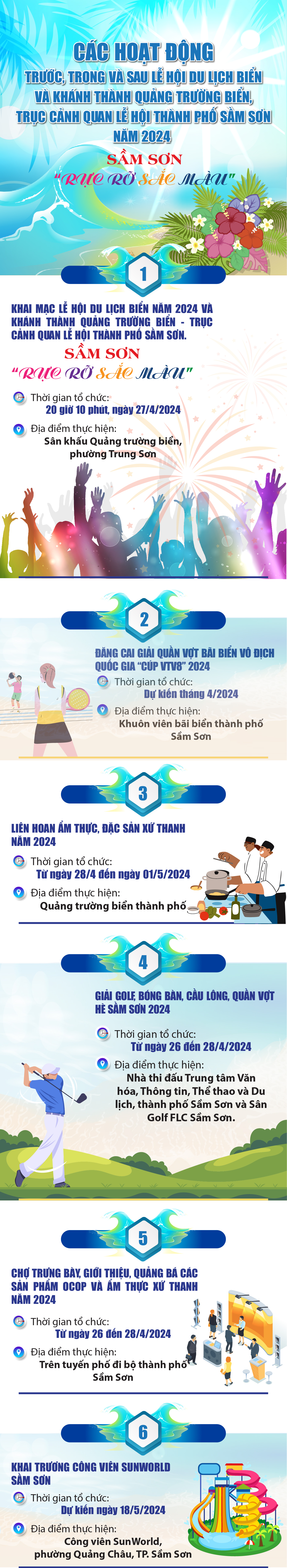 [Infographics] - Nhiều sự kiện hấp dẫn tại khu du lịch biển Sầm Sơn năm 2024