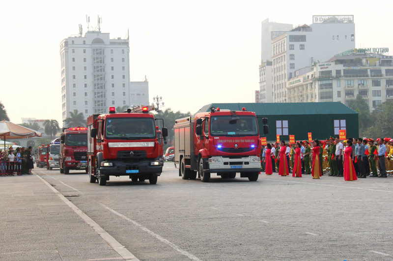 Hội thi nghiệp vụ chữa cháy và cứu nạn, cứu hộ “Tổ liên gia an toàn phòng cháy, chữa cháy” tỉnh Thanh Hóa năm 2024
