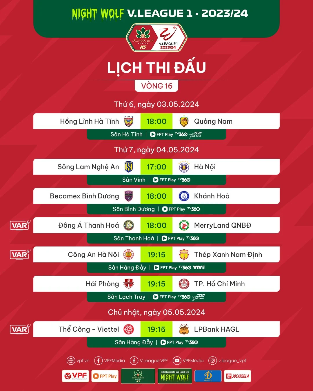 Vòng 16 V.League 1: Đại chiến trên sân Hàng Đẫy, nóng ở xứ Thanh