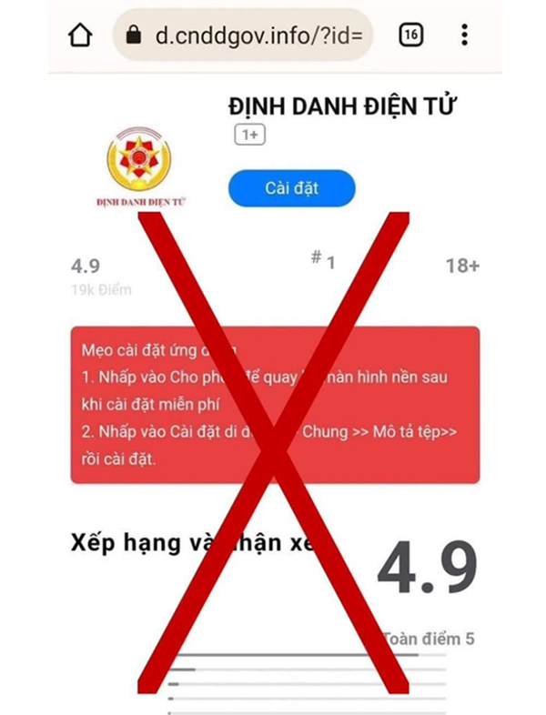 Cảnh báo thủ đoạn giả danh công an hỗ trợ cài đặt ứng dụng VNeID để chiếm đoạt tài sản