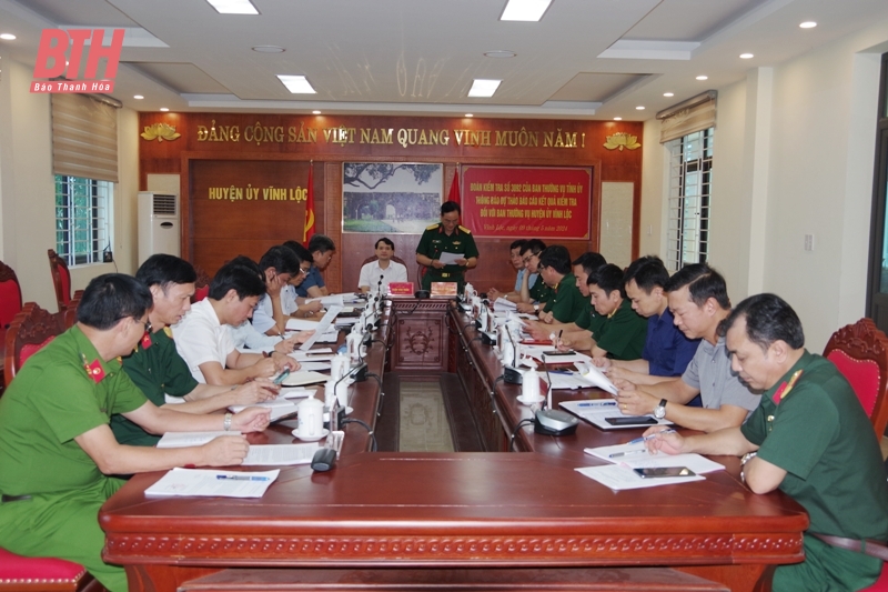 Kiểm tra việc lãnh đạo, chỉ đạo thực hiện nhiệm vụ quốc phòng và công tác quân sự địa phương tại thị xã Bỉm Sơn và huyện Vĩnh Lộc