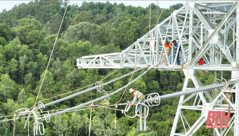 Đồng loạt kéo dây Dự án đường dây 500kV Thanh Hóa - Nhà máy Nhiệt điện Nam Định 1