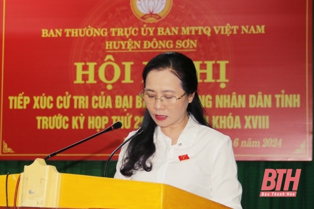 Đại biểu HĐND tỉnh tiếp xúc cử tri tại huyện Đông Sơn