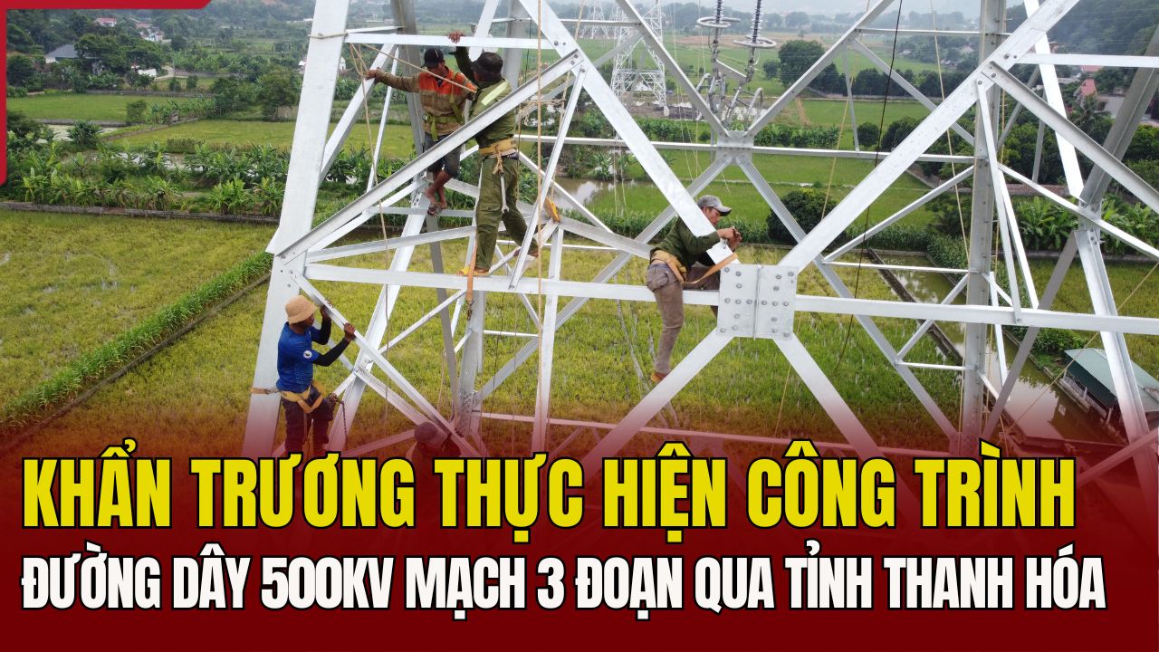  Khẩn trương thi công đường dây 500kV mạch 3 đoạn qua tỉnh Thanh Hóa