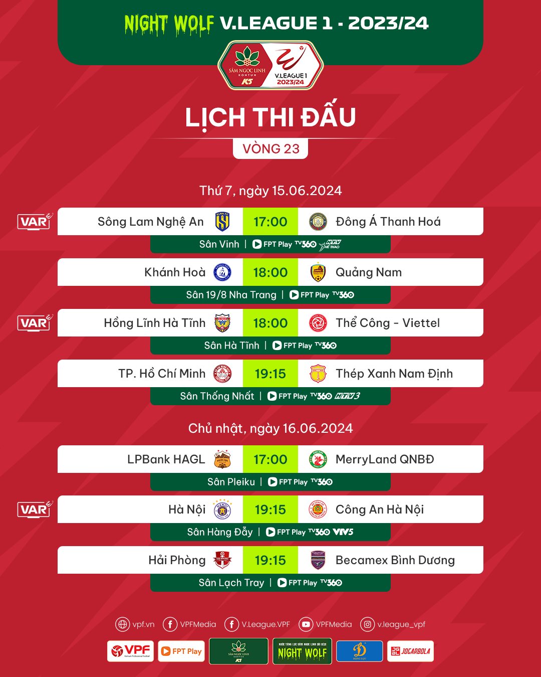 Vòng 23 V.League 1: Nóng bỏng, hấp dẫn các trận derby!