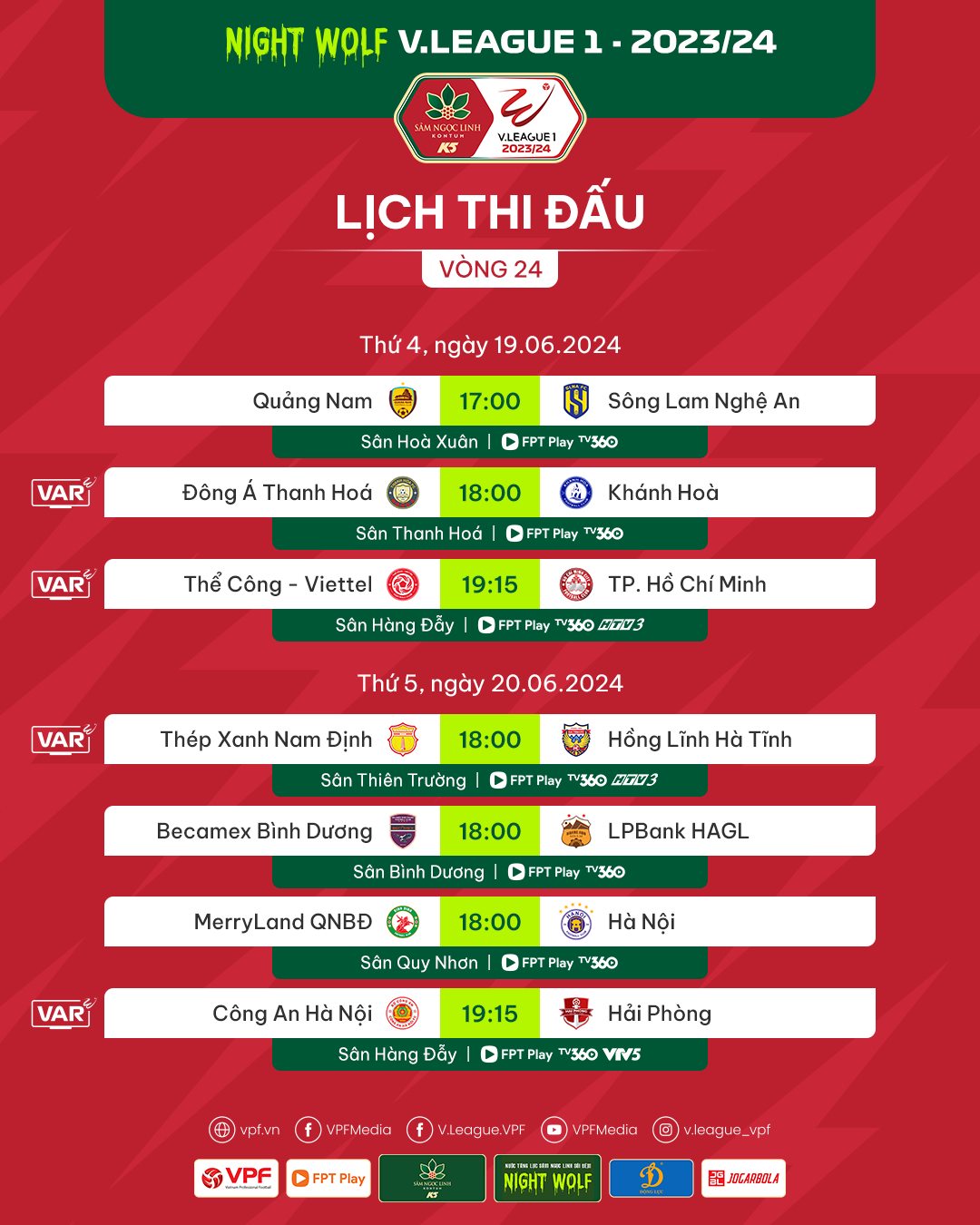 Vòng 24 V.League 1: Nóng bỏng cuộc đua tránh vị trí đá play-off trụ hạng