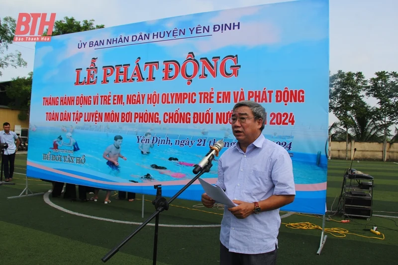 Yên Định phát động Ngày Olympic trẻ em và toàn dân tập luyện môn bơi phòng, chống đuối nước năm 2024