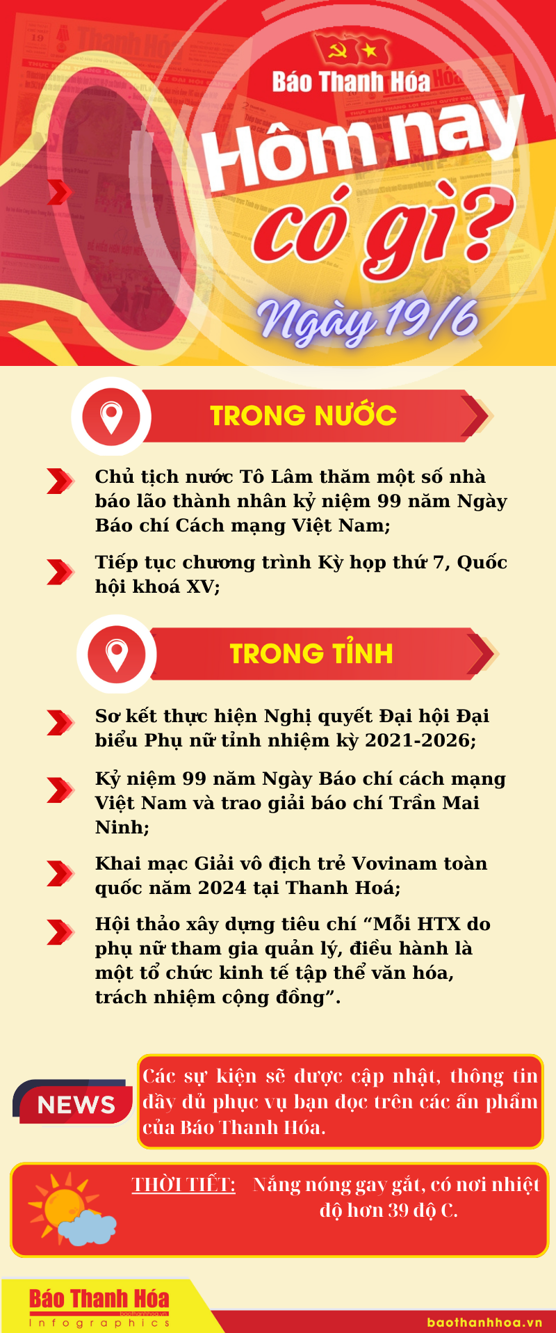 Hôm nay có gì? - Sự kiện nổi bật ngày 19/6/2024