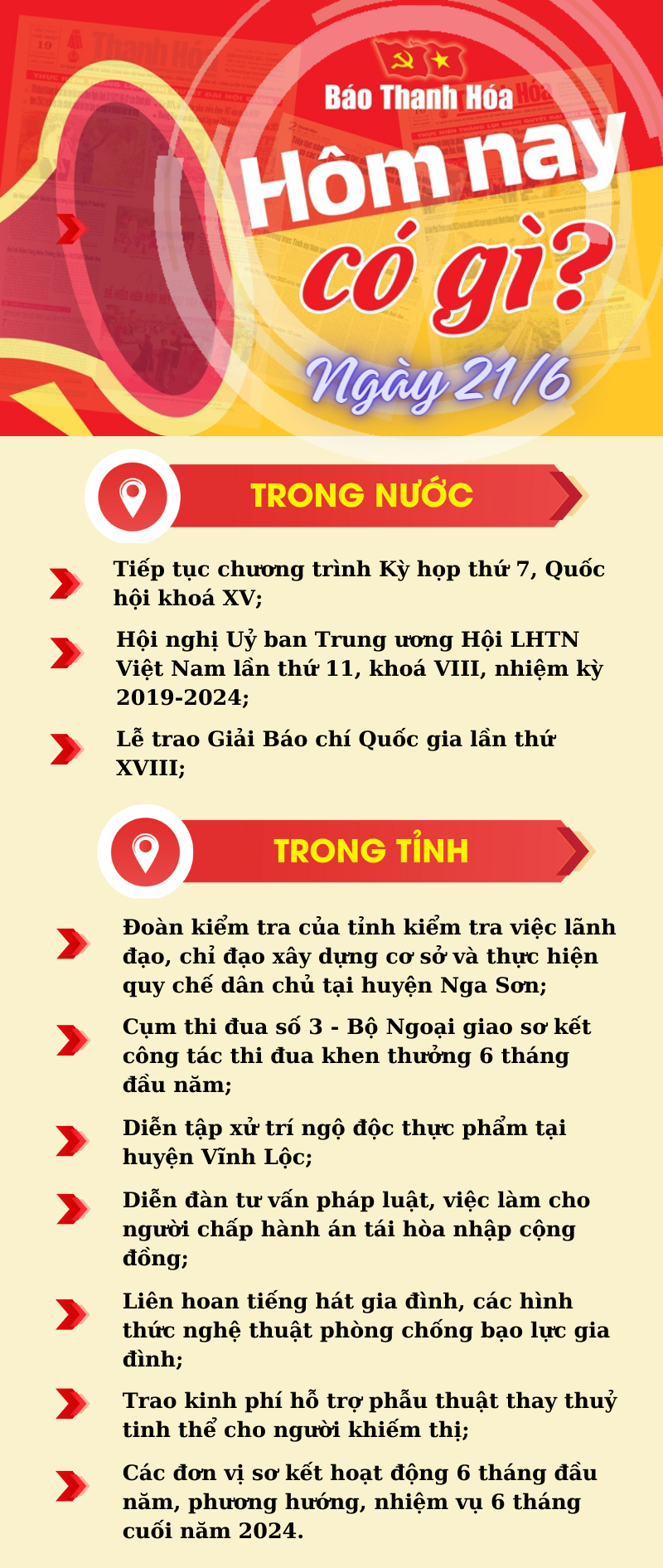 Hôm nay có gì? - Sự kiện nổi bật ngày 21/6/2024