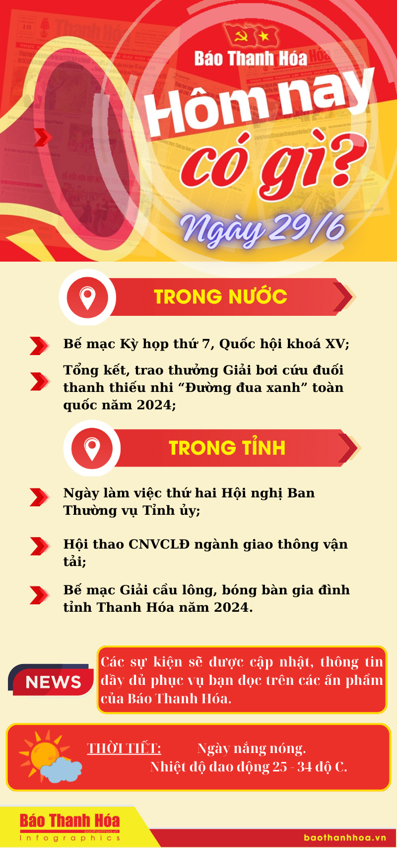 Hôm nay có gì? - Sự kiện nổi bật ngày 29/6/2024