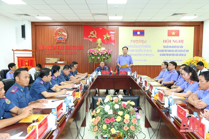 Trao đổi kinh nghiệm hoạt động của VKSND tỉnh Thanh Hoá và VKSND tỉnh Hủa Phăn