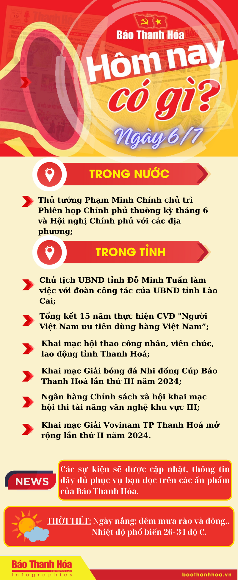 Hôm nay có gì? - Sự kiện nổi bật ngày 6/7/2024