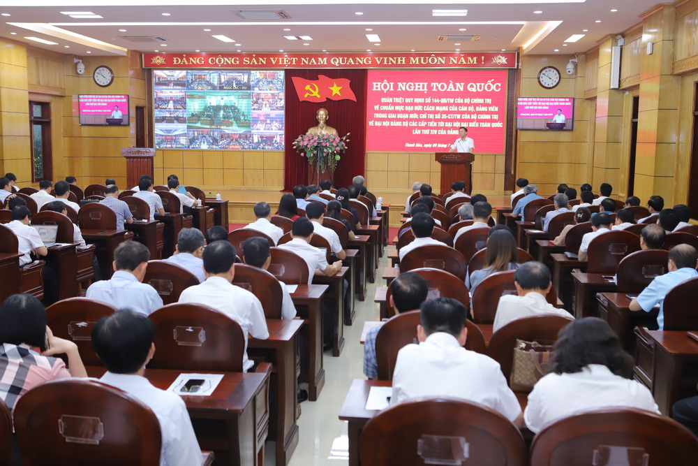 Hội nghị toàn quốc quán triệt quy định, chỉ thị dang nhap m88 Bộ Chính trị về chuẩn mực đạo đức cách mạng dang nhap m88 cán bộ, đảng viên và đại hội đảng bộ các cấp