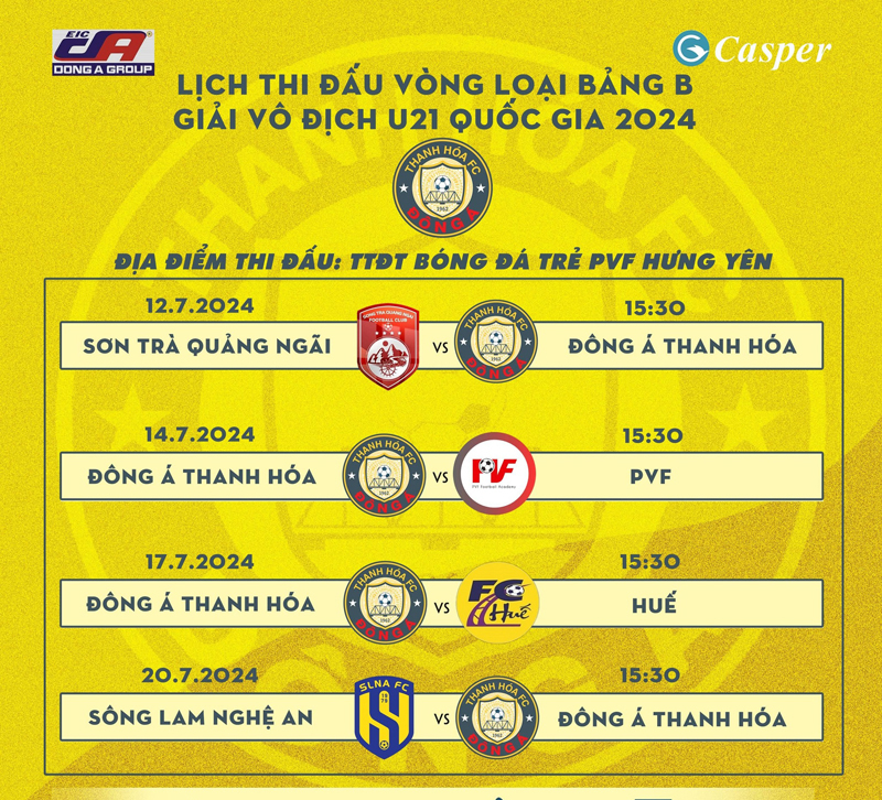U21 Đông Á Thanh Hóa chia điểm với đội chủ nhà U21 PVF