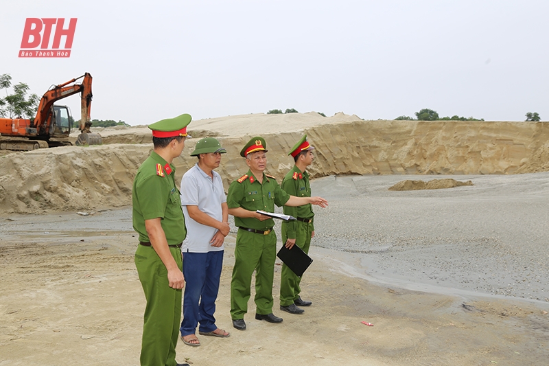 Công an huyện Thiệu cá cược bóng đá m88 đấu tranh, ngăn chặn, xử lý vi phạm trong khai thác khoáng sản