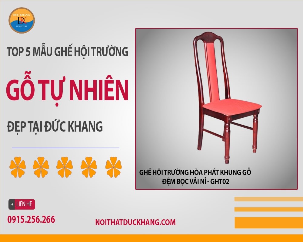 Top 5 mẫu ghế hội trường gỗ tự nhiên đẹp tại Đức Khang