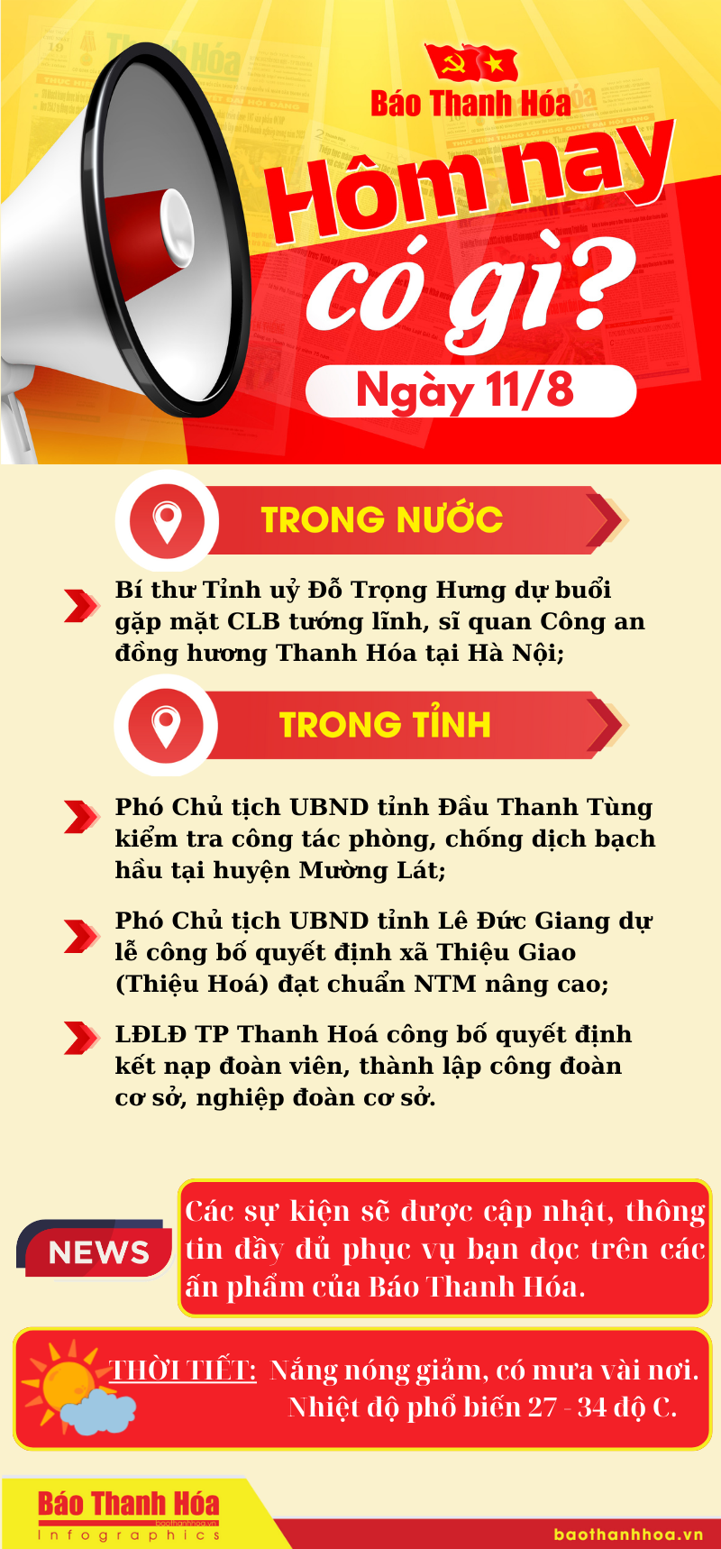 Hôm nay có gì? - Sự kiện nổi bật ngày 11/8/2024