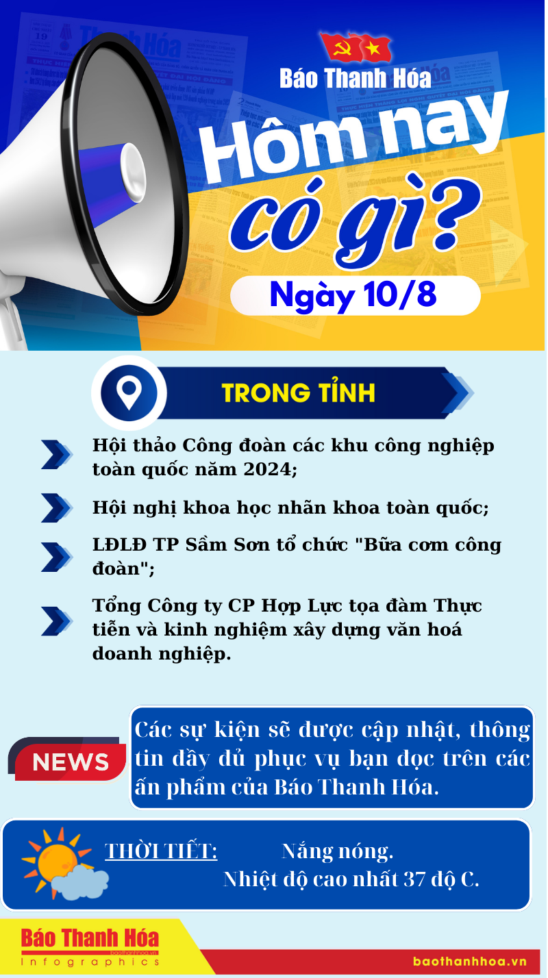 Hôm nay có gì? - Sự kiện nổi bật ngày 10/8/2024