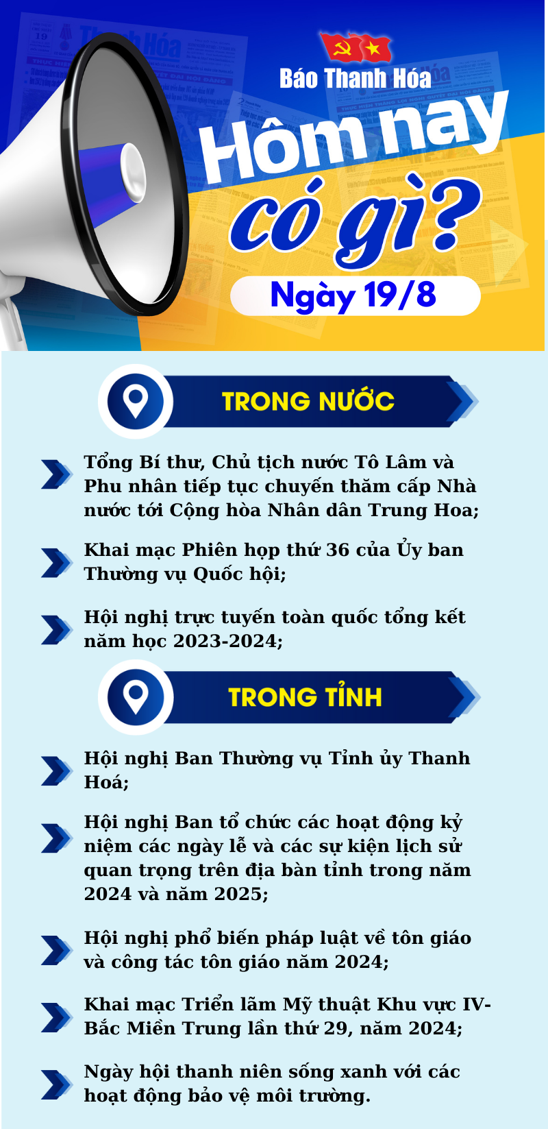 Hôm nay có gì? - Sự kiện nổi bật ngày 19/8/2024